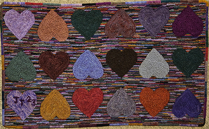 Hearts Rug, 30"x18"