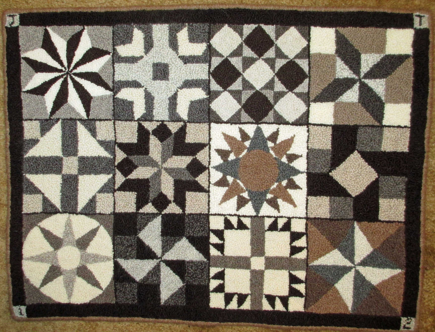 Block Party Pattern on linen, 23.5"x30"