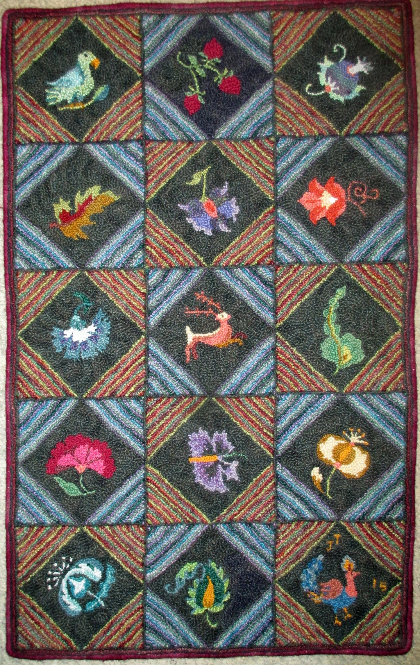 Demelza Pattern on linen, 24.5"x39"