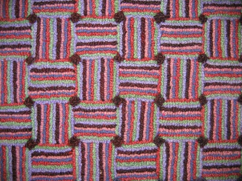 Diamonds & Squares Pattern on linen, 21.5"x32"