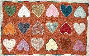 Hearts Pattern on linen, 30"x18"