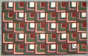 Log Cabin Rug, 18.5"x29.5"