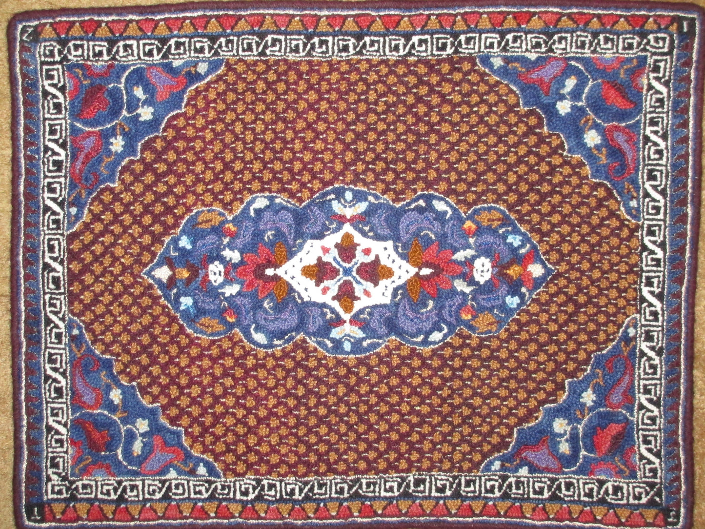 Magic Carpet Pattern on linen, 35"x26"