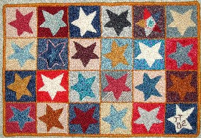 Stars Pattern on linen, 29.5"x20"