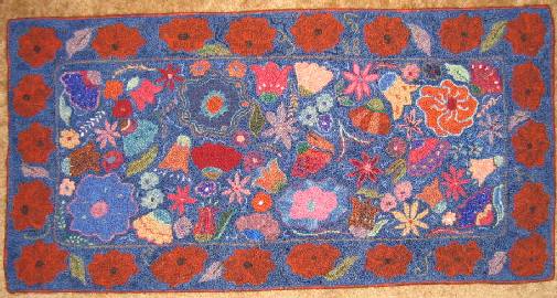 Wildflower Pattern on linen, 48"x24"