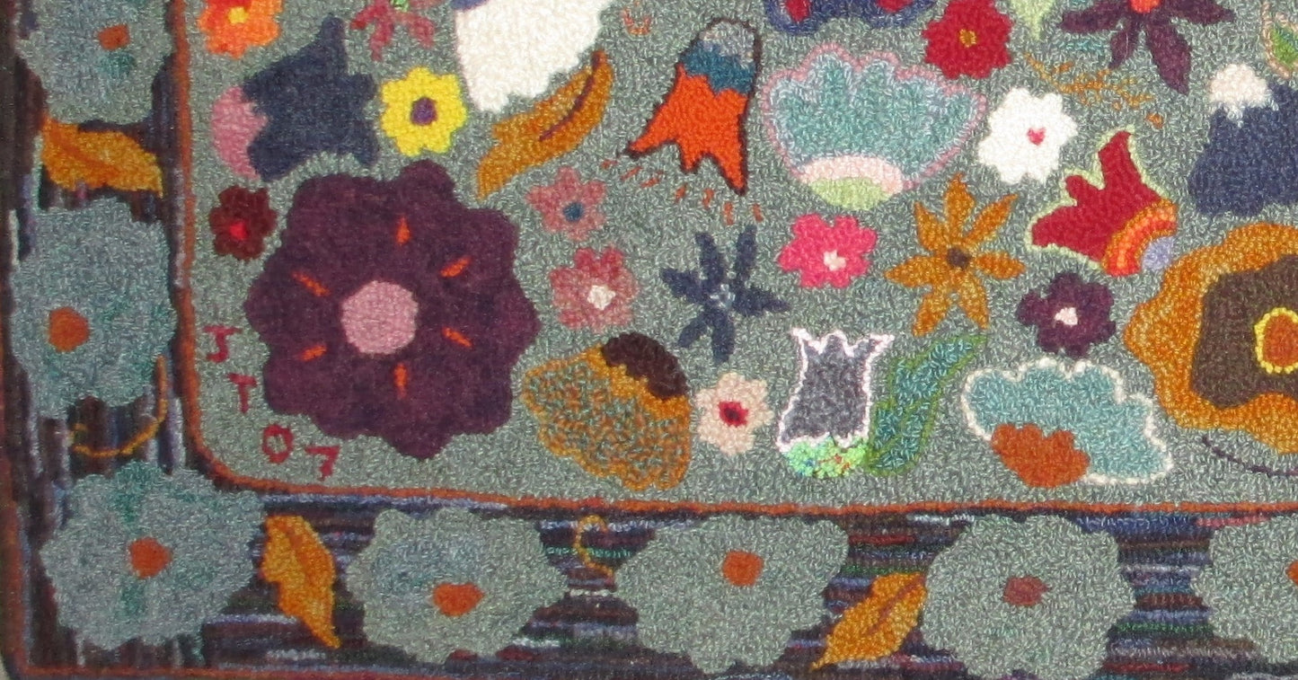 Wildflower Pattern on linen, 48"x24"