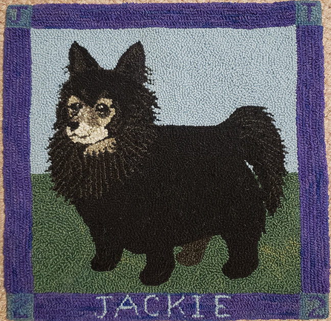 Jackie pattern on linen, 18"x18"