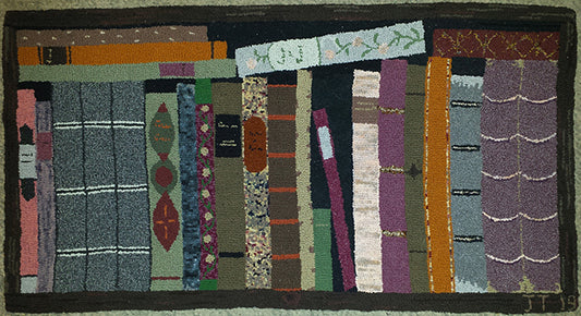 Old Books pattern on linen, 31"x16"