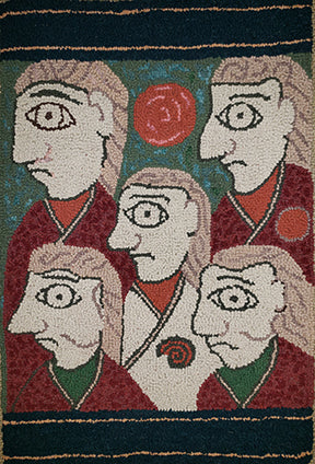 Book of Kells pattern on linen, 13