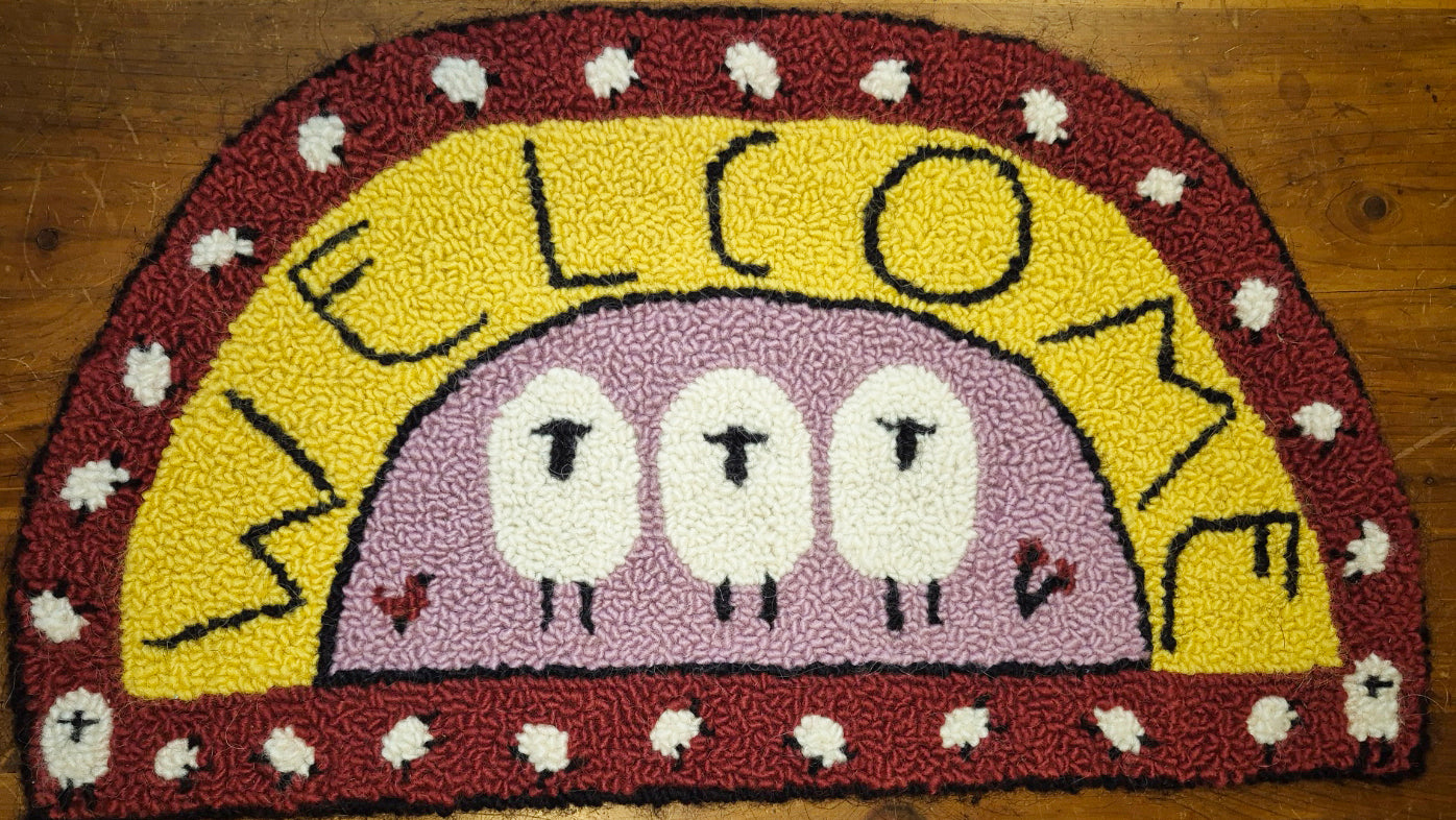 Welcome Sheep Wall Hanging, 11"x20"