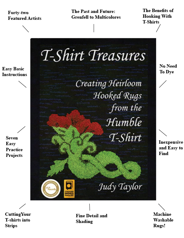 Book 3, T-Shirt Treasures, Creating Heirloom Hooked Rugs from the Humble T-Shirt, SALE 20% off!