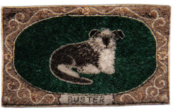 Buster pattern on linen, 18"x32"