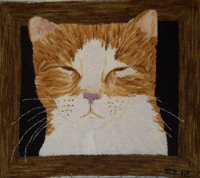 Lady Teasle pattern on linen, 20"x18"