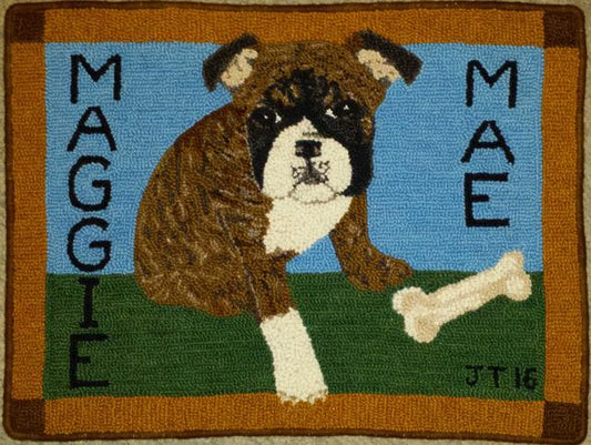 Maggie Mae pattern on linen, 20"x19" SALE 20% off!