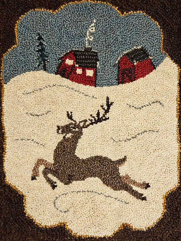 Leaping Deer pattern on burlap