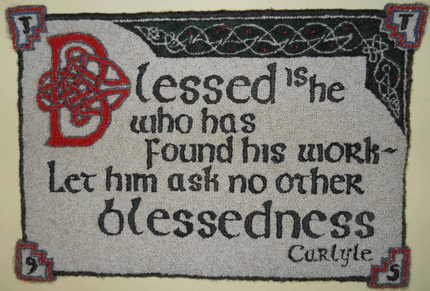 Blessed Pattern on linen, 25.5"x35.5" SALE 20% off!