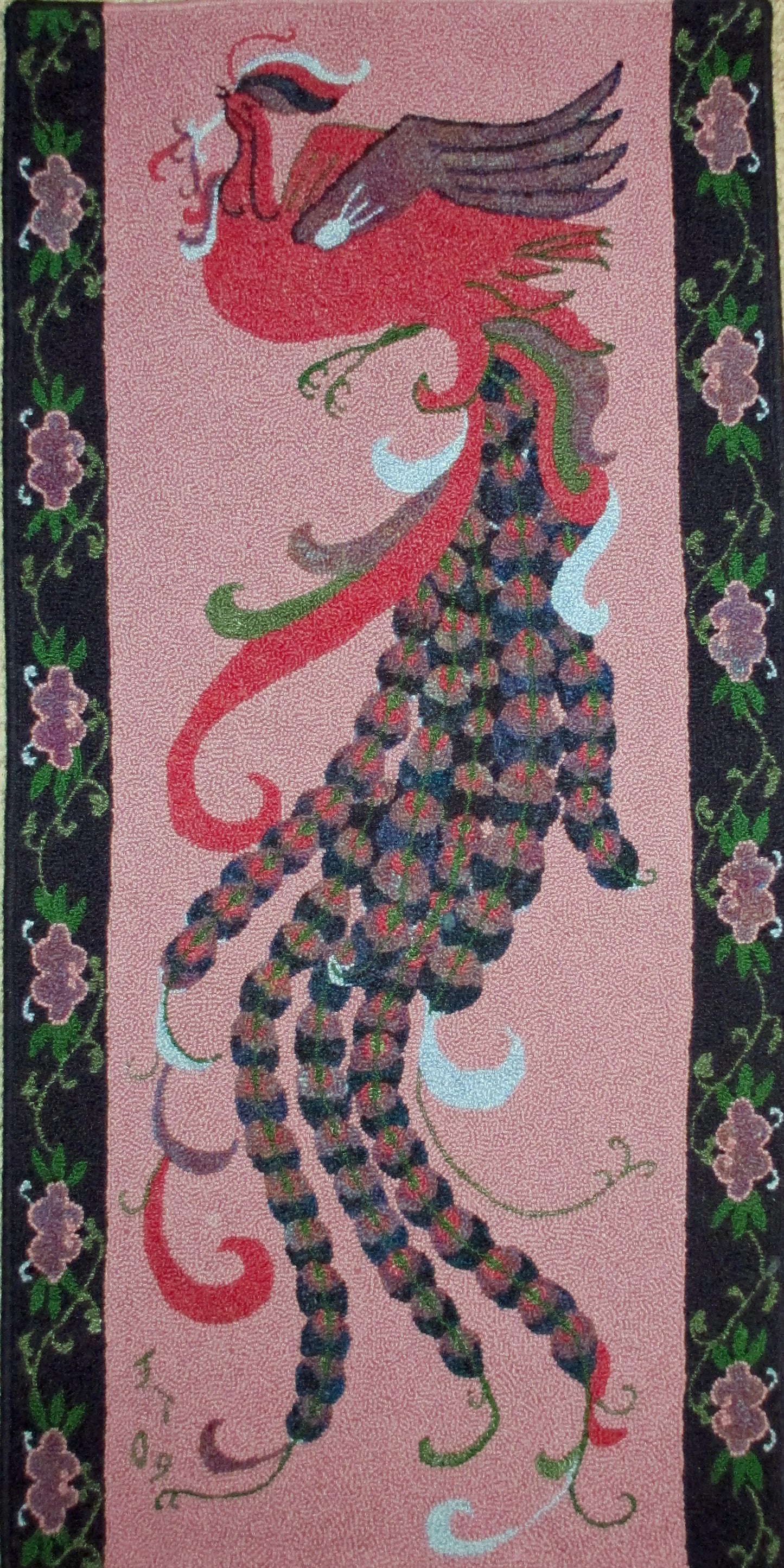 Bird of Paradise Pattern on linen, 55.5"x27.5"