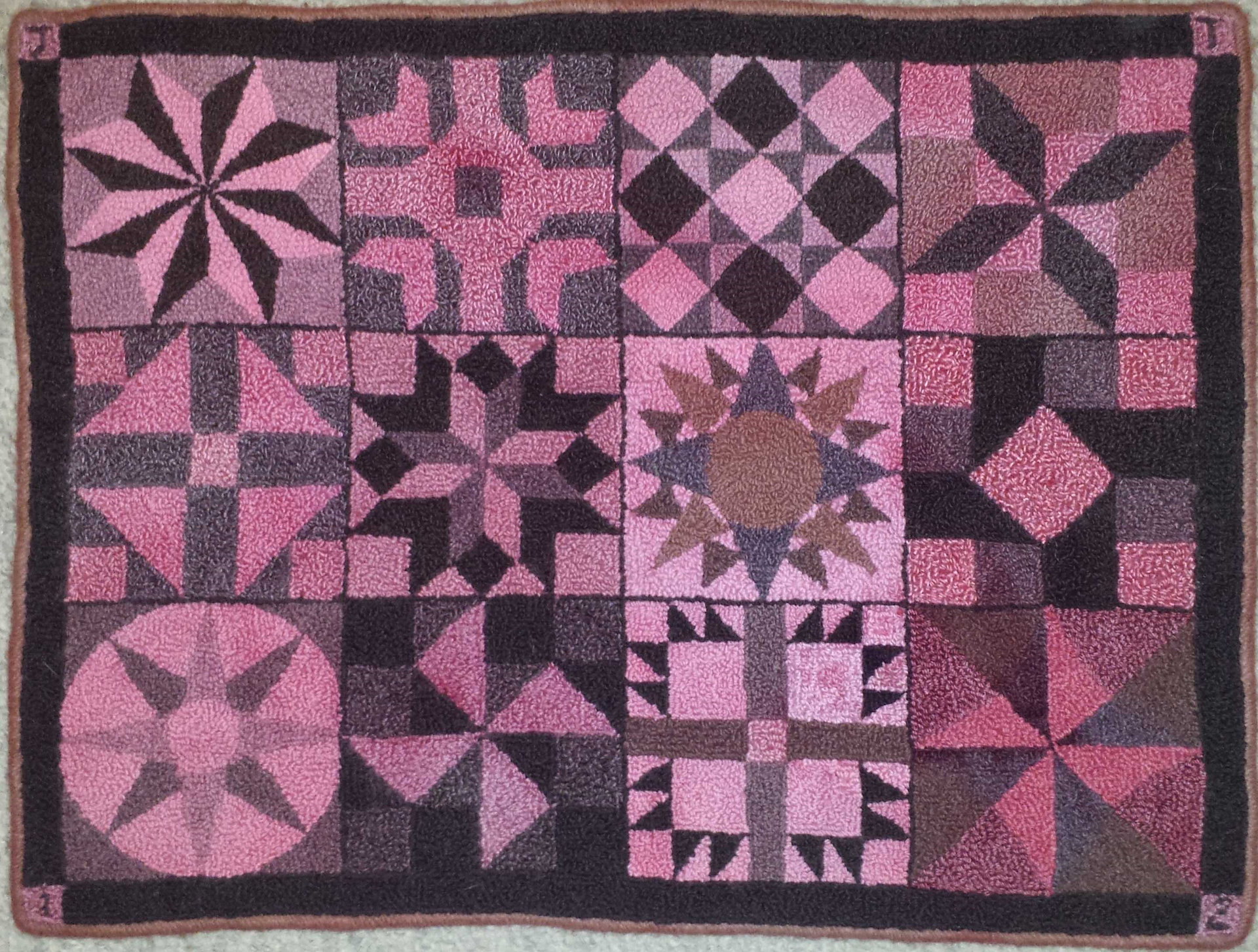 Block Party Pattern on linen, 23.5"x30"