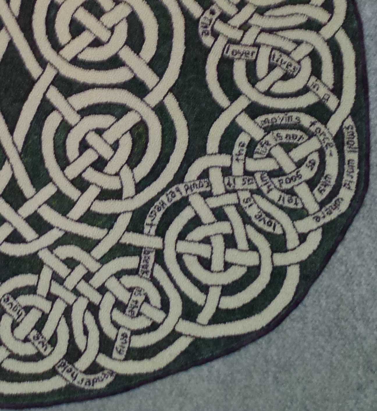 Celtic Love Knot Rug, 46" diameter