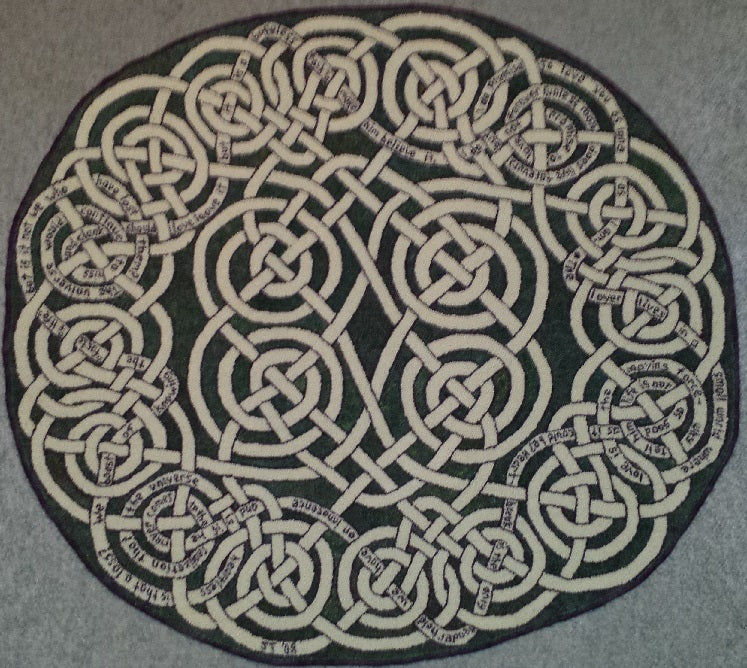 Celtic Love Knot Pattern on linen, 46" diameter