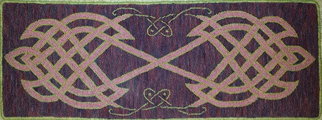 Celtic Table Runner Pattern on linen, 13"x36"