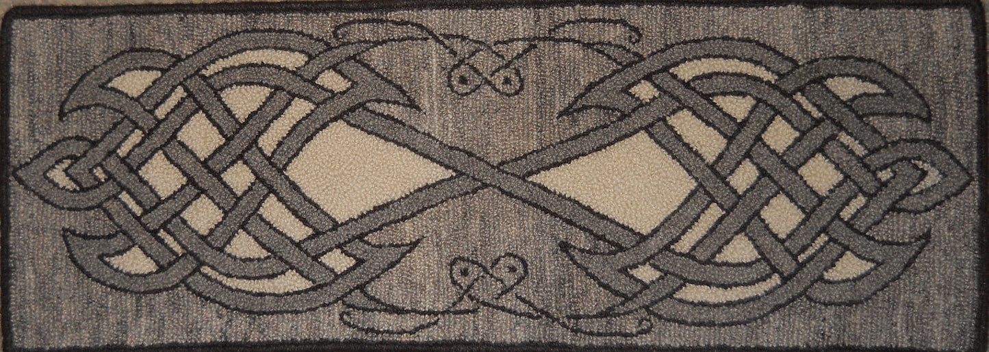 Celtic Table Runner Pattern on linen, 13"x36"