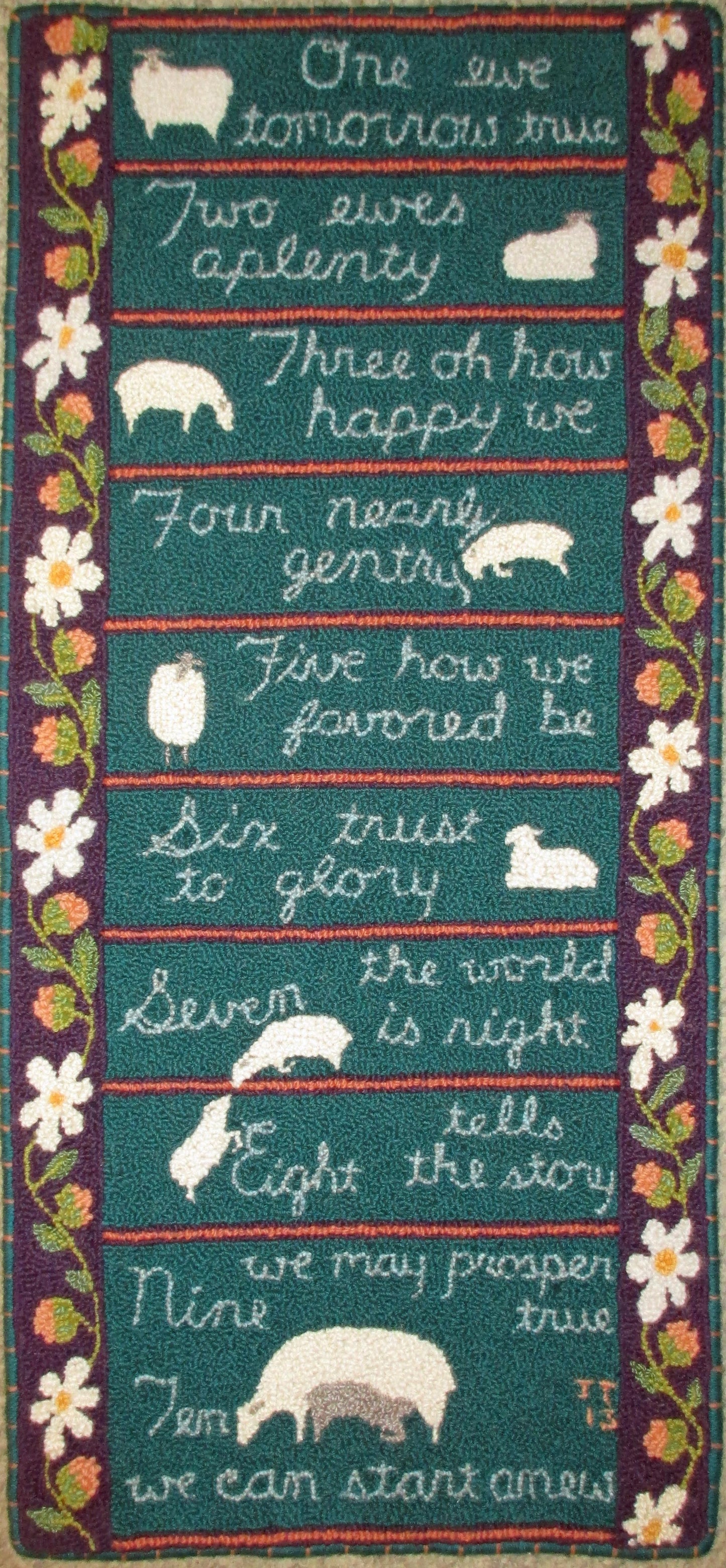 Counting Sheep Rug, 17.5"x40" SALE 20% off!