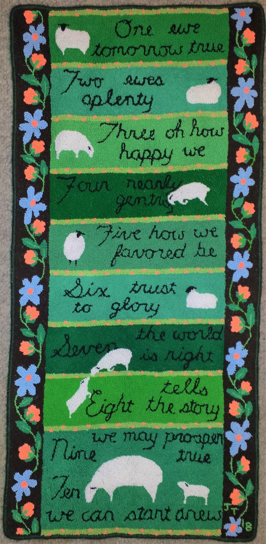 Counting Sheep Rug, 17.5"x40" SALE 20% off!