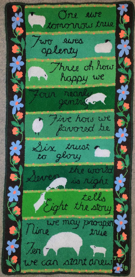 Counting Sheep Rug, 17.5"x40"