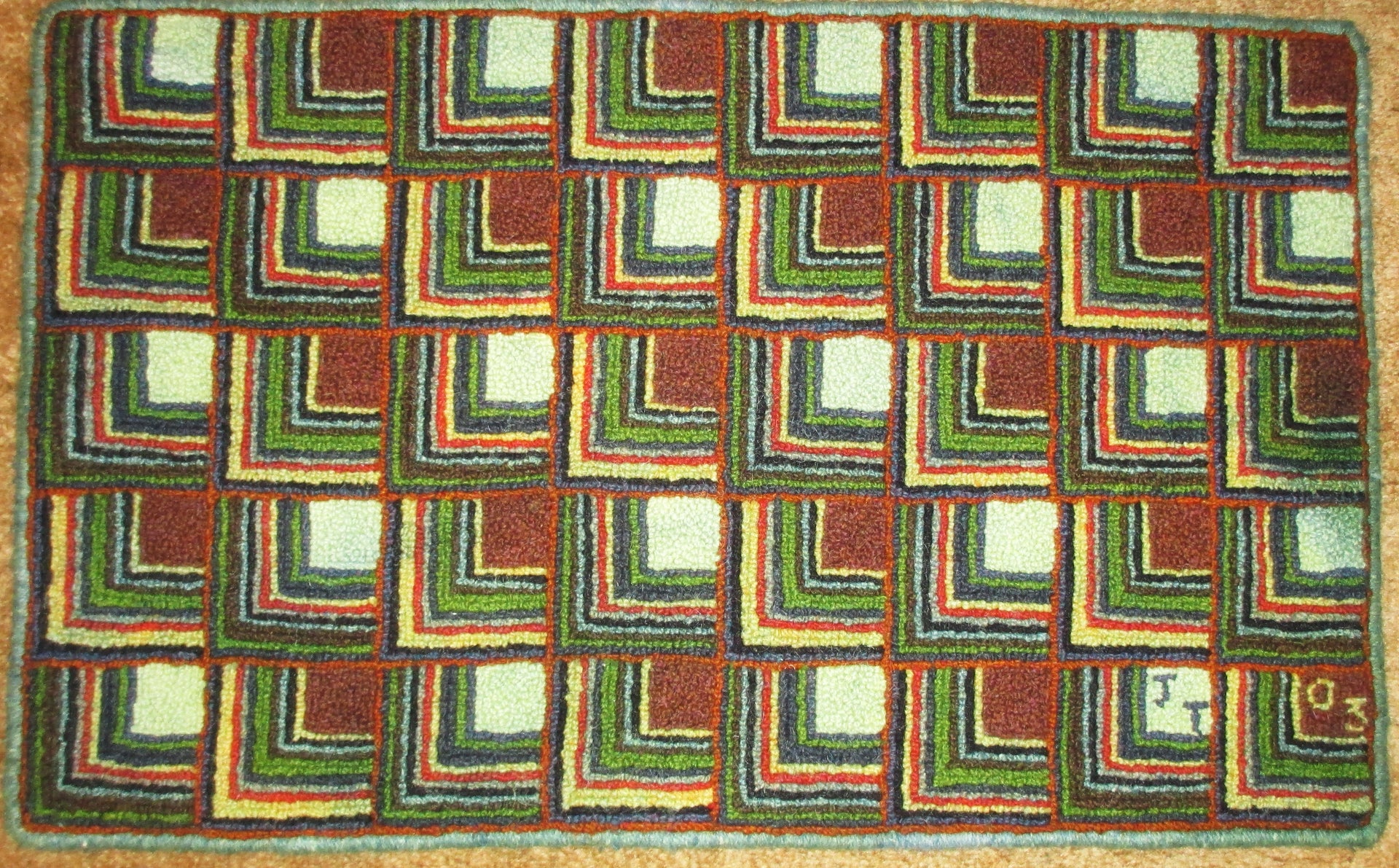 Log Cabin Rug, 18.5"x29.5"