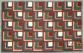 Log Cabin Pattern on linen, 18.5"x29.5"