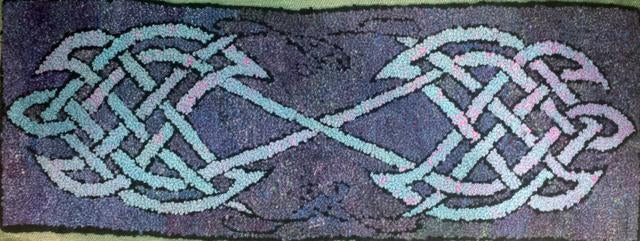 Celtic Table Runner Pattern on linen, 13"x36"
