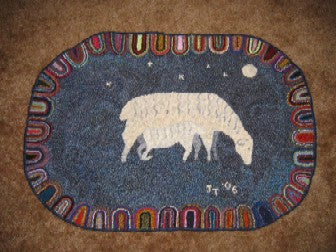 Night Nursing Pattern on linen, 35"x24"