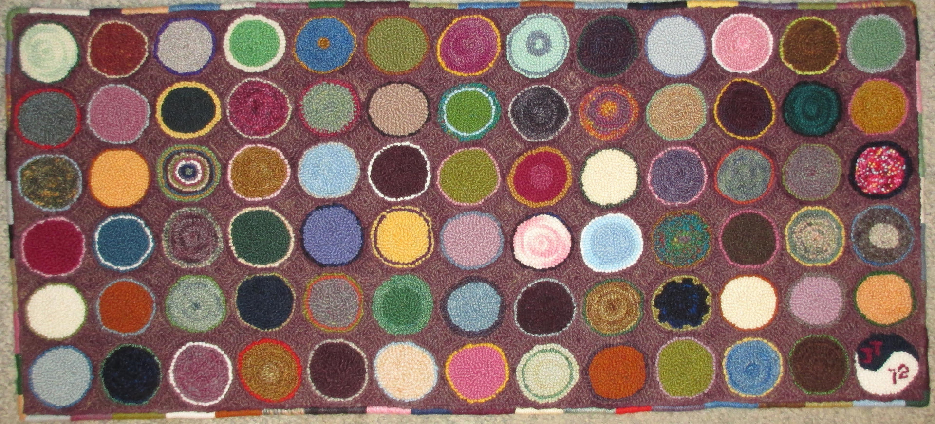 Penny Runner Pattern on linen, 21.5"x49"