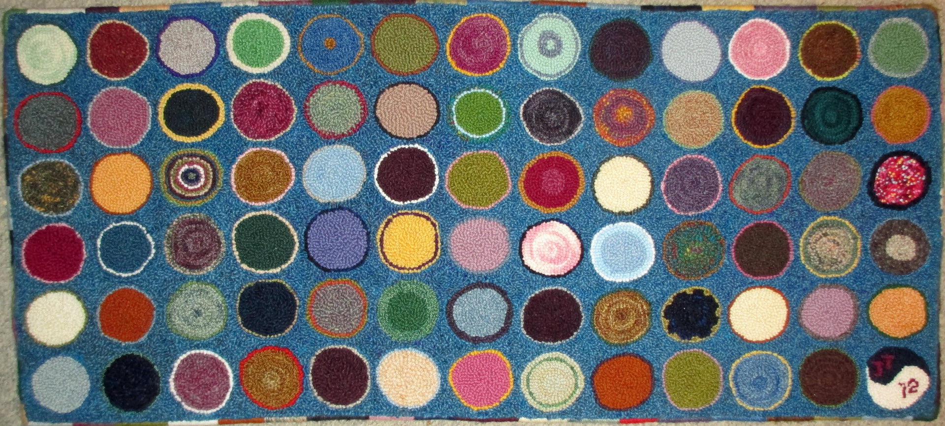 Penny Runner Pattern on linen, 21.5"x49"