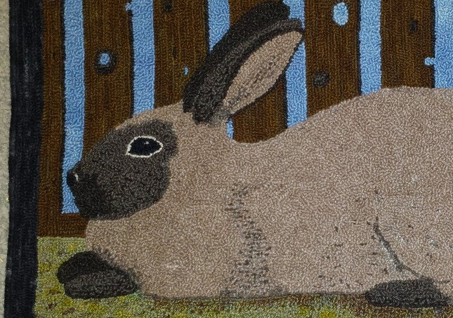 Rabbit Pattern on linen, 31.5"x22.5"