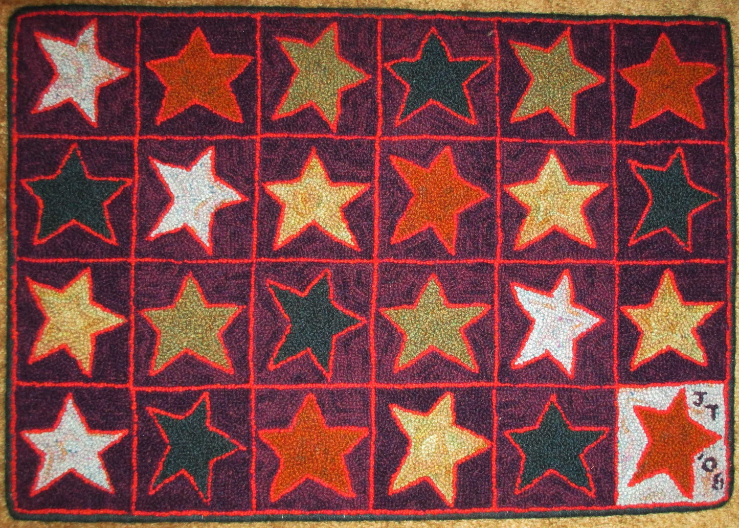 Stars Pattern on linen, 29.5"x20"