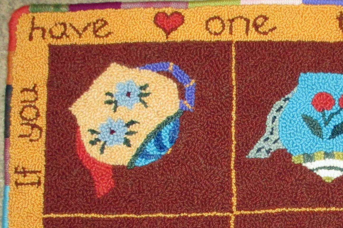 Teapots Pattern on linen, 29"x19"