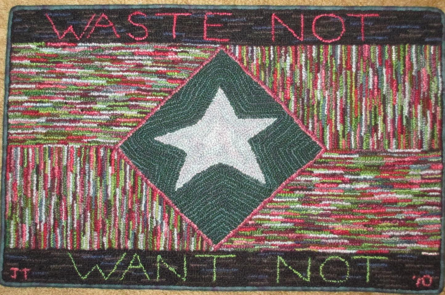Waste Not Pattern on linen, 31"x20"