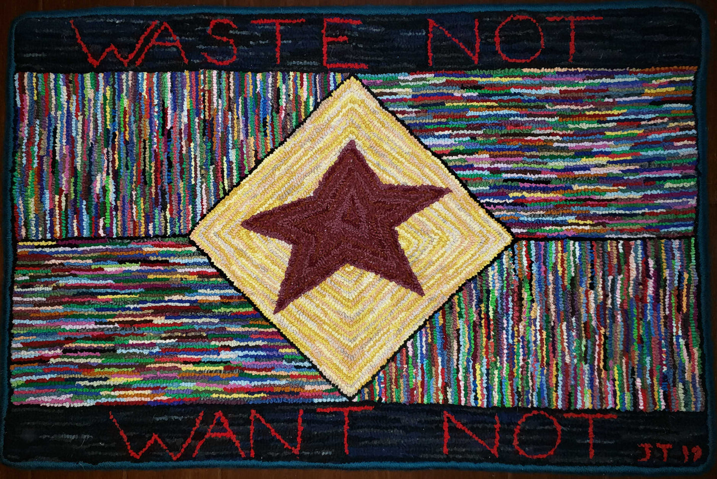 Waste Not Pattern on linen, 31"x20"