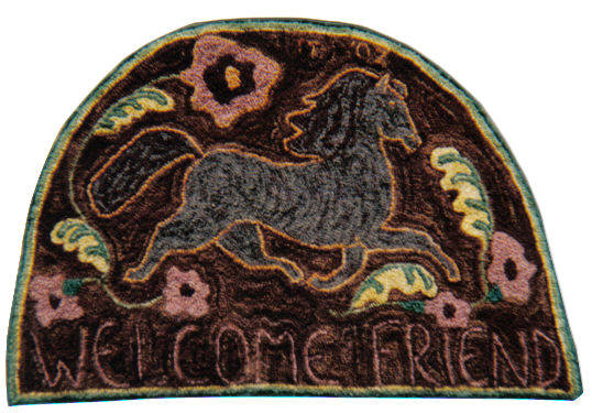 Welcome Friend Pattern on linen, 33"x22"